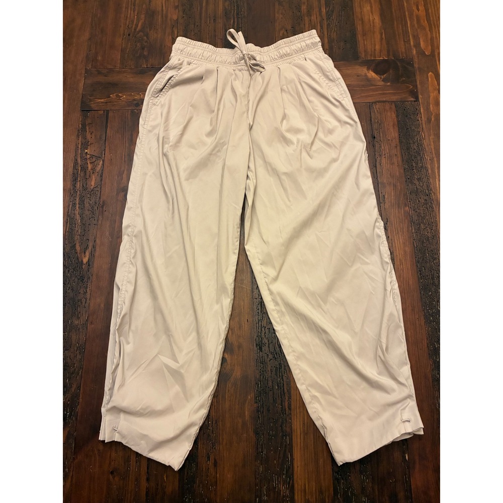 Athleta Jogger Pants Adjustable Wide-Taper Leg Women's Size 8 Neutral Athleisure